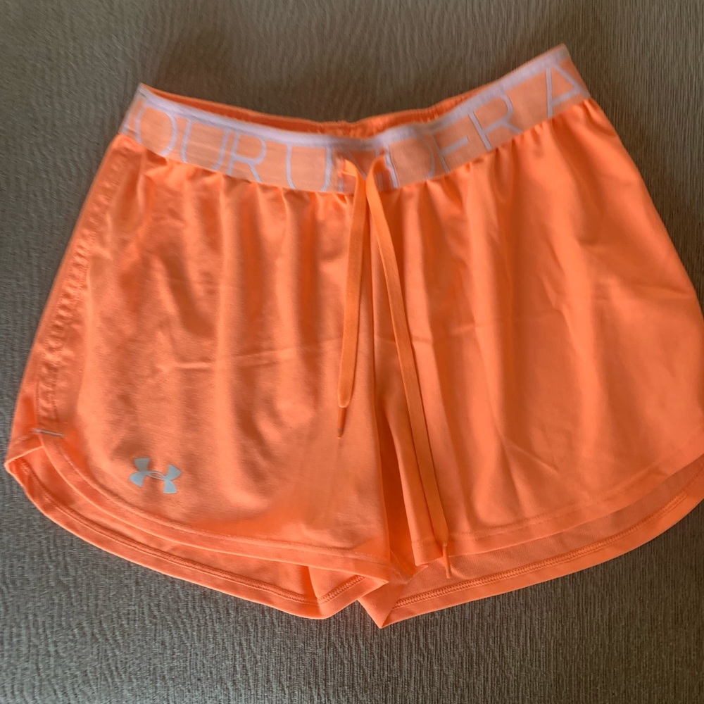 Under armor orange workout shorts